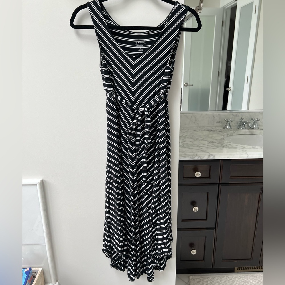 Ingrid Maternity dress - striped with belt